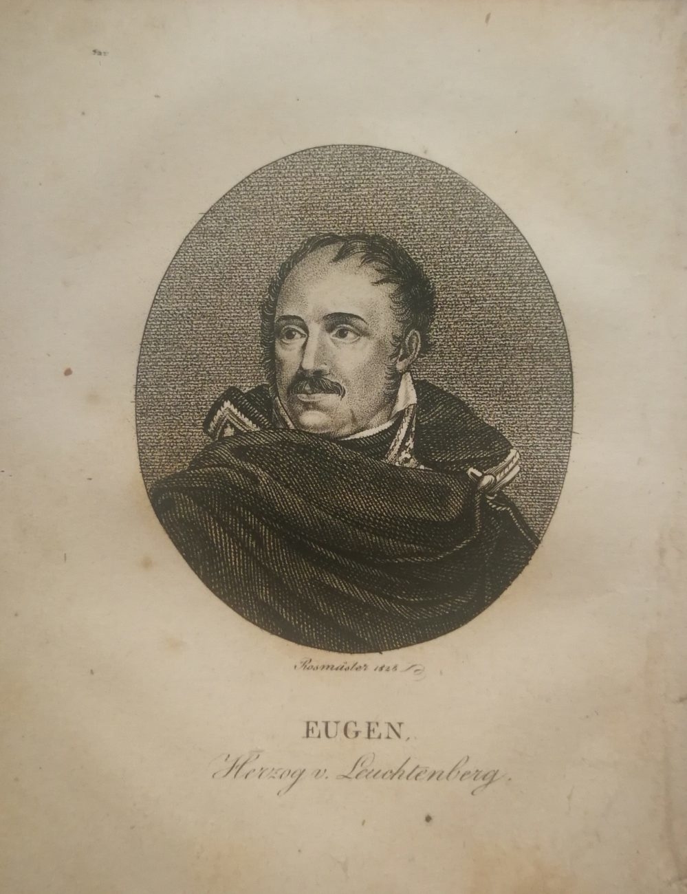 Росмеслер. Гравированный портрет Евгения де Богарне герцога Лейхтенбергского. 1828.