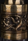 Набор для напитков в футляре: графин и шесть стопок в серебряной оправе с резными ландышами. Франция, конец XIX - начало XX века.