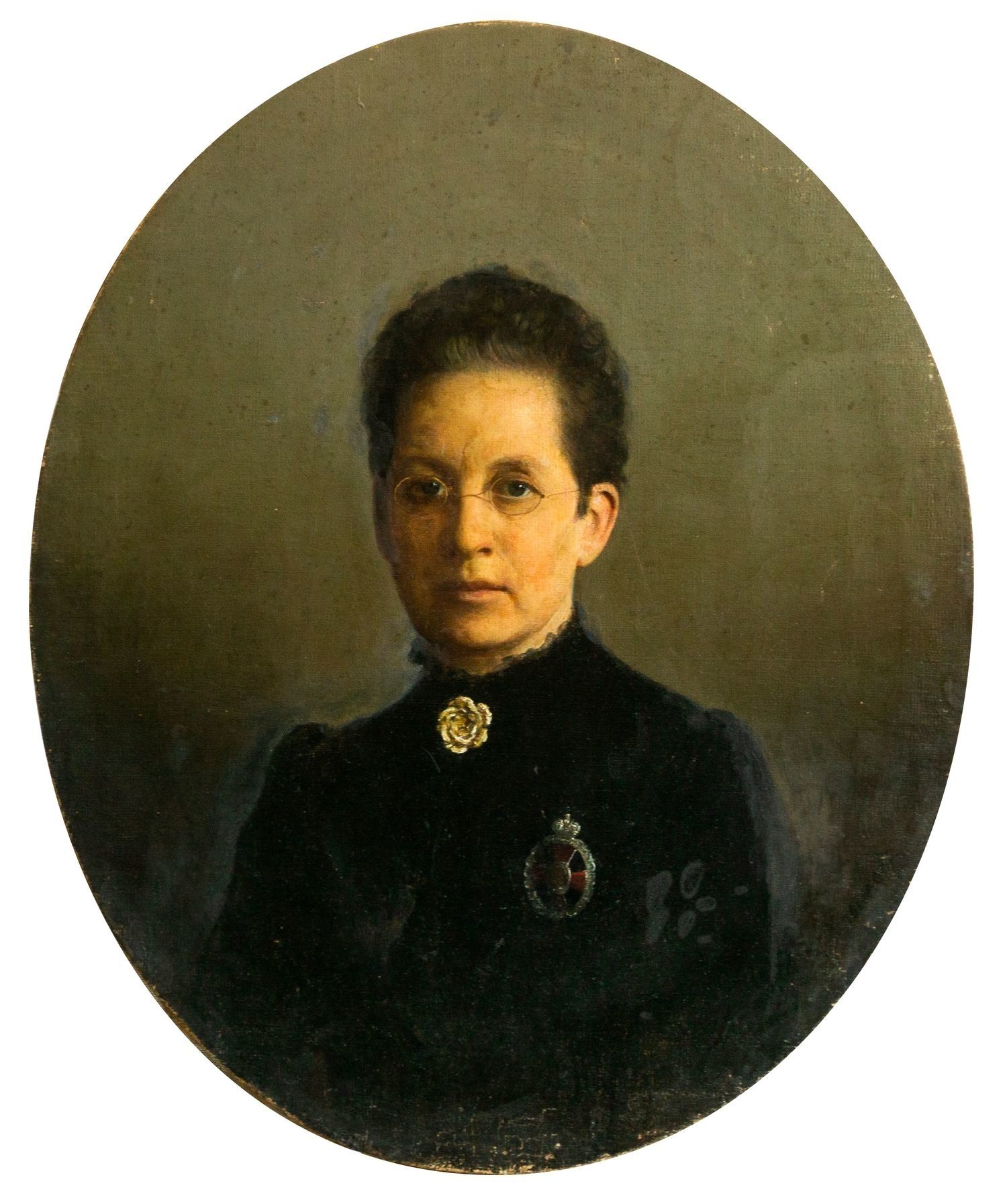 Крымов Петр Алексеевич. Овальный женский портрет. 1891.