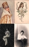 63 открытки «Образ женщины». Россия, СССР, Зап. Европа, 1900-е - 1920-е годы.