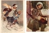 9 художественных открыток периода Великой Отечественной войны. СССР, 1940-е годы.