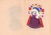 7 карточек «Китайская народная вырезка из бумаги. Театральные маски». КНР, 1950-е годы. В издательском конверте.