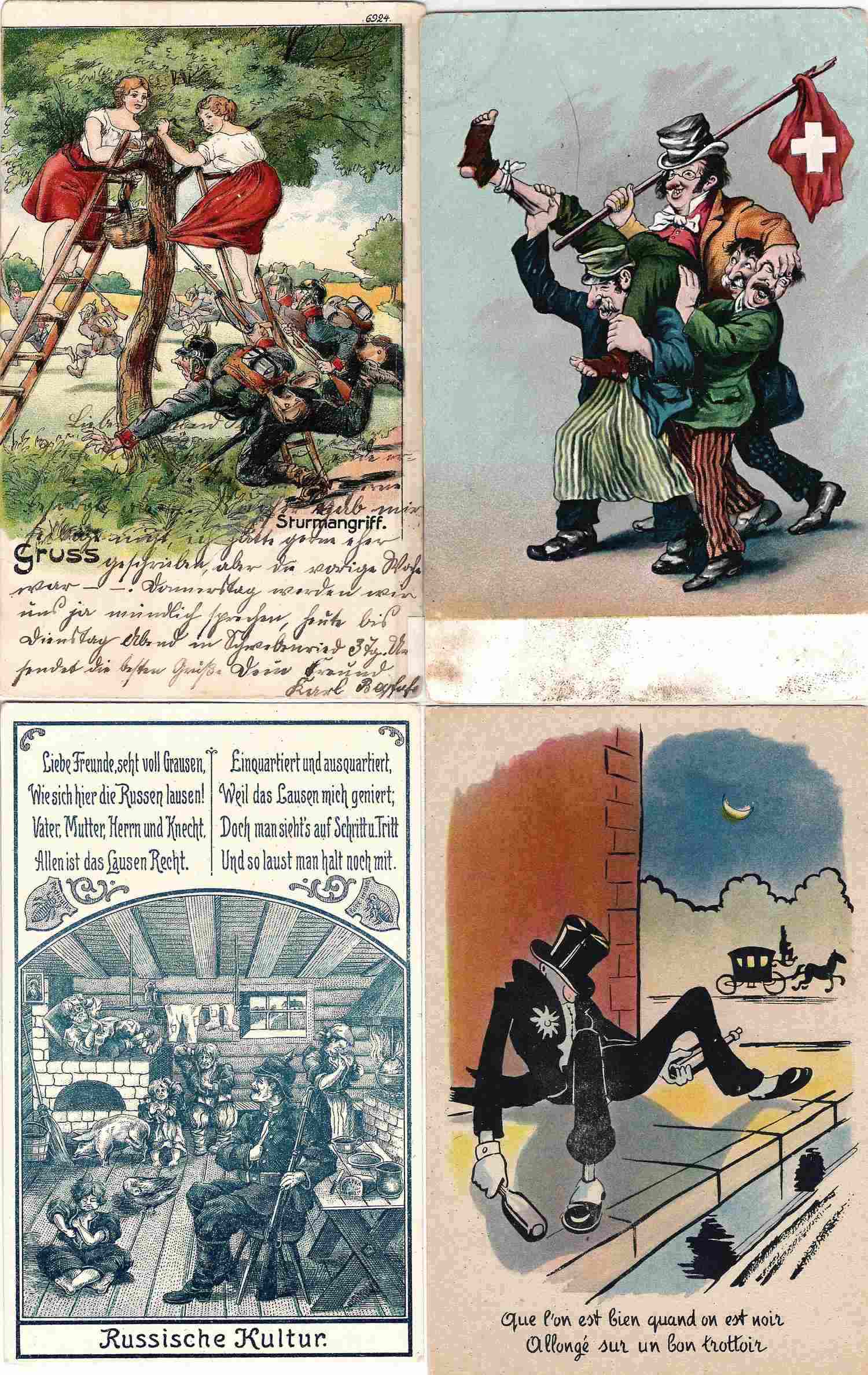 29 открыток «Юмор». Зап. Европа, нач. XX века.