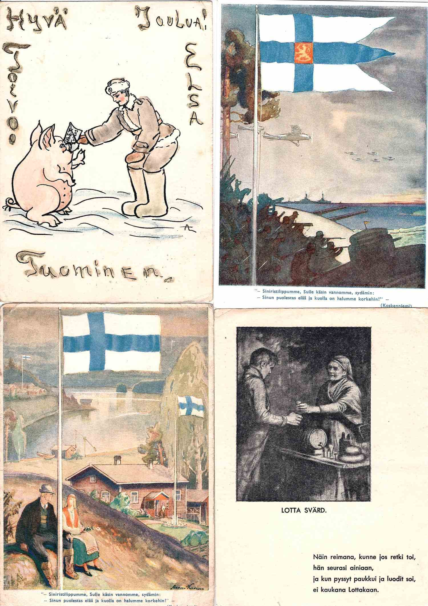 Финляндия. 18 открыток «Армия». 1940-е годы.