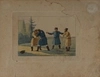 Мартынов А.Е. Два извозчика дерутся, двое крестьян смотрят на них. Нач. XIX века.
