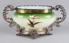 Старинная жардиньерка со стеклянной чашей с ручной росписью.<br>Франция, 1860-1880 годы.
