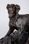 Бронзовая скульптура «Собаки на стойке». Скульптор Жан-Пьер Мэн. Франция, XIX век