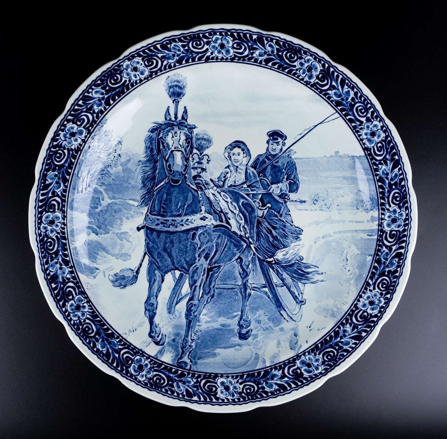 Настенная тарелка «Невеста в санях».<br>Голландия, 1839-1926.