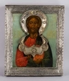 Икона «Господь Вседержитель» с серебряной басмой. Россия, XVIII век.