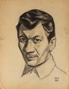 Неизвестный художник (монограмма Ю.А.) Мужской портрет. 1951.