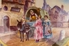 Шкатулка большая с жанровой сценой и пейзажами в латунной оправе. <br>Западная Европа, вторая половина XIX века.