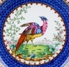 Три тарелки с прорезным бортом и изображением диковиной птицы.<br>Англия, фабрика Споуд, 1891-1900-е гг.
