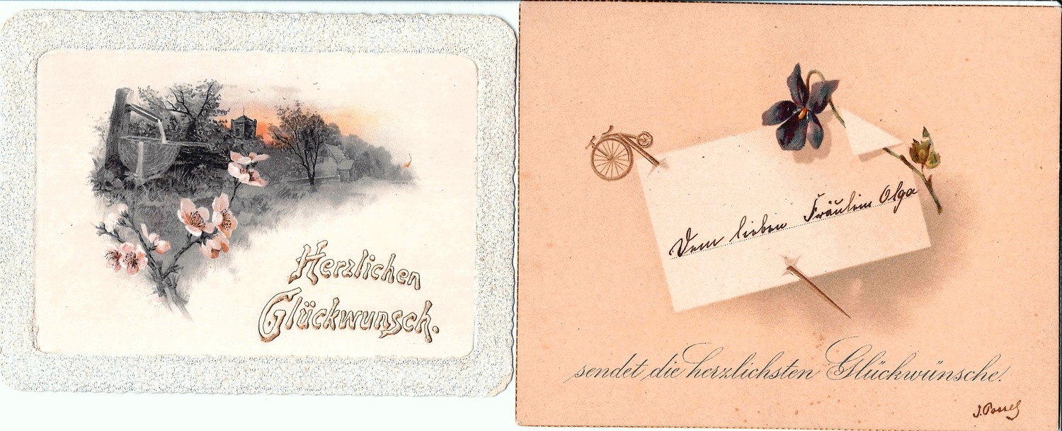 29 поздравительных карточек. Зап. Европа, конец XIX - начало XX века.