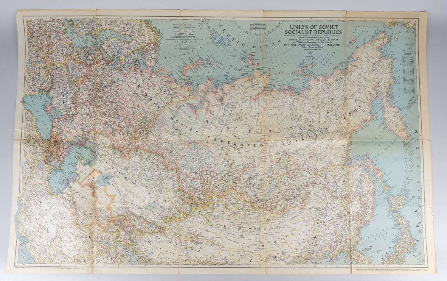 Карта СССР. США, 1944.