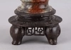 Декоративная ваза из натурального природного камня на металлической подставке. Япония (?), конец XIX - начало XX века.