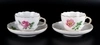 Две чайные пары с розами и золочением . Германия, Meissen, середина ХХ века.