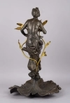 Бронзовая скульптура в стиле модерн «Фея, сидящая на цветке».  Западная Европа, начало ХХ века.<br>