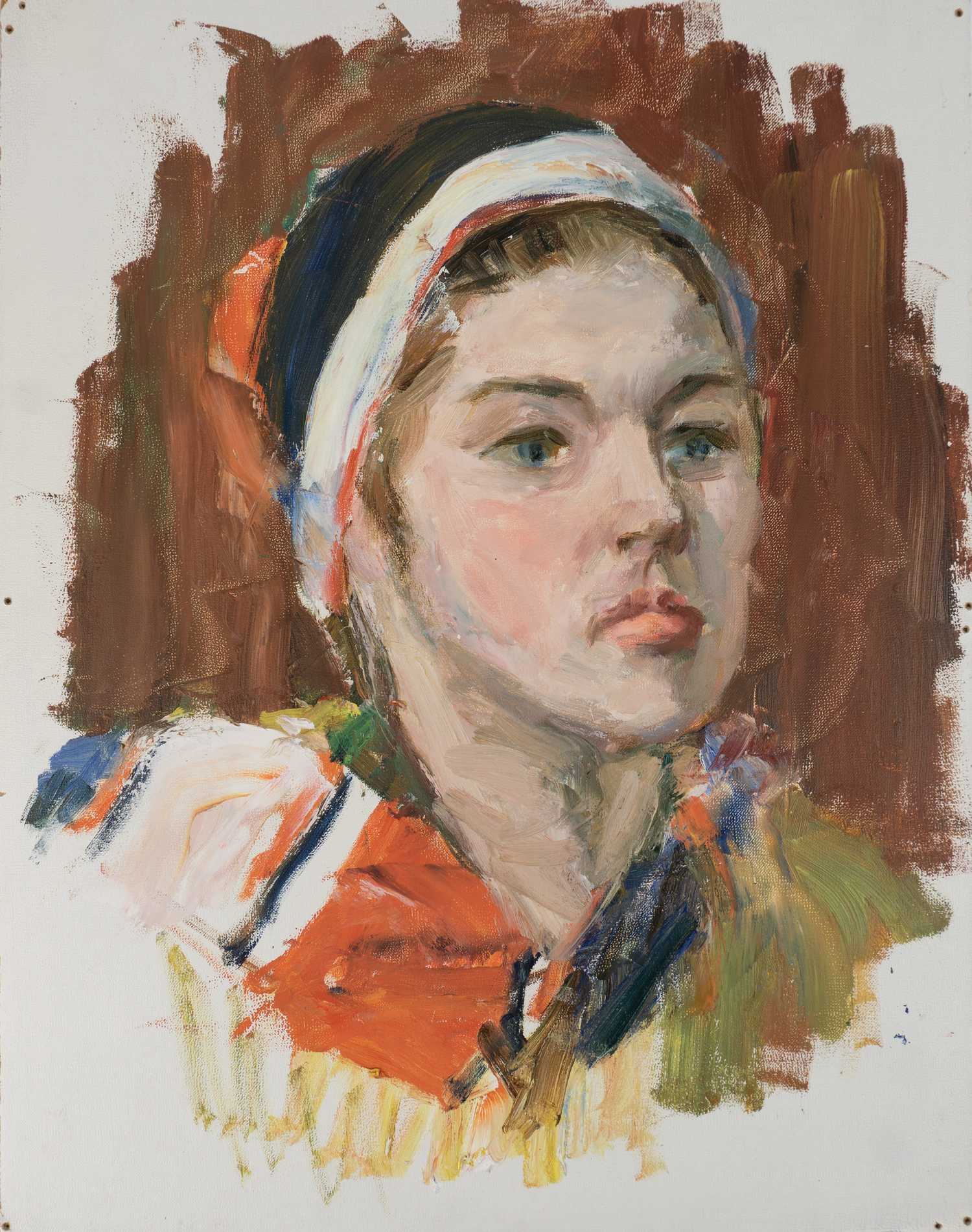 Васильев Анатолий Ильич (1917 - 1994)(?). Этюд. Женский портрет. 1978.
