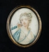 Миниатюрный портрет «Девушка с цветами».  Франция, 1780 - 1790-е годы.