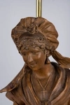 Лампа «Девушка с кувшинами».<br>Бельгия, скульптор - P.Comein, 1890-1900-е годы.
