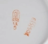 Шесть тарелок с узором цвета морской волны. СССР, Рижский фарфоро-фаянсовый завод, 1970-1980-е годы.
