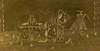 (Русский стиль) Подставка для писем с изображением русского терема и  крестьянской повозки. <br>Россия, 1870-1880-е гг.