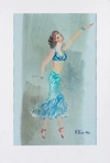 Тиме-Блок Марина Георгиевна. Эскиз. Танцовщица в голубом. 1973.
