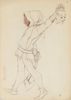 Неизвестный художник. Театральный эскиз костюма палача к постановке спектакля «Мария Стюарт» Ф. Шиллера. 1970-е.