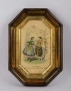 Франсуа-Клодин Комт-Кали. Дамы в костюмах восточного стиля. Гравюра Парижские моды. 1840-е.