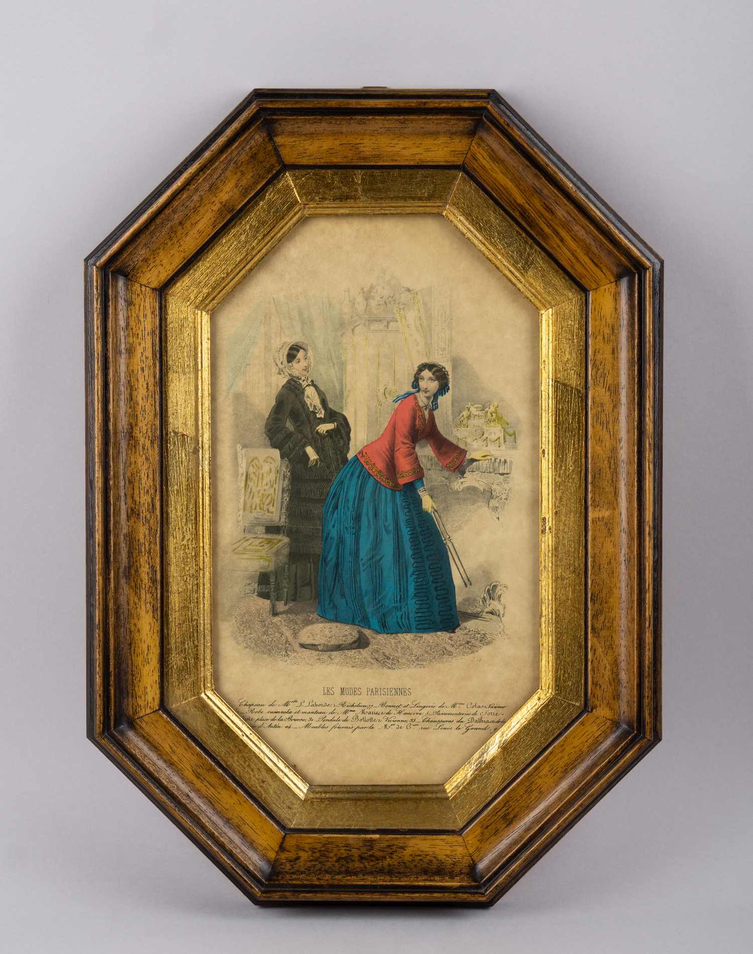 Франсуа-Клодин Комт-Кали. Дамы в нарядах для променада. Гравюра Парижские моды. 1840-е.