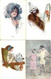 11 открыток «Образы женщин», «Ню в искусстве». Россия, Зап. Европа, нач. XX века.