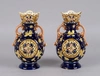 Парные вазочки и конфетница с кобальтом и росписью золотом.<br>Германия, середина ХХ века.