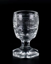 Пять бокалов прозрачного стекла с меандровым орнаментом и лаврами.<br>Россия или Западная Европа, вторая половина XIX века.