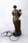 Лампа в стиле модерн в виде девушки с амфорой.<br>Западная Европа, начало ХХ века.