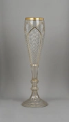 Большая ваза прозрачного стекла с алмазной огранкой и золочением.<br>Богемия, вторая половина XIX века.
