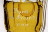 Кубок с крышкой прозрачного стекла с янтарным нацветом и медальоном.<br>Германия, 1840-1850-е годы.
