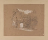 Неизвестный художник (инициалы «A.D.»). Три эскиза деревенских пейзажей. Франция, конец XIX - начало XX века.
