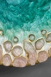 Тарелка с эмалями цвета морской волны и имитацией розового кварца.<br>Франция, Лимож, фирма Duban & Christel, вторая половина ХХ века.