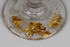 Рюмка уранового стекла с деколью в виде осенних листьев.<br>Россия, первая половина XIX века.