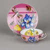 Две чайные пары с изображением ирисов и бабочек.<br>Япония, конец ХХ века.