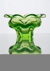Конфетница зеленого стекла в форме раскрытого бутона.<br>Чехия, 1960-1970-е годы.