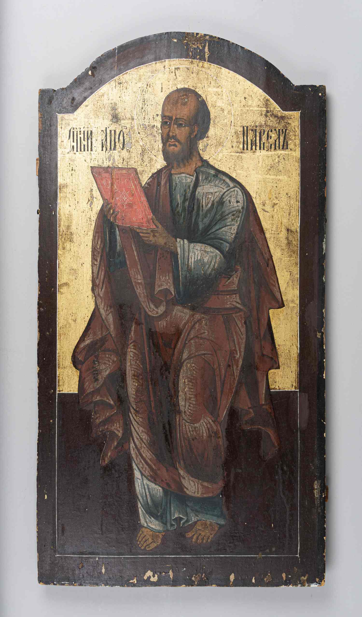 Икона «Святой апостол Павел» из деисусного чина, с экспертным заключением.<br>Центральная Россия, середина XVIII века.