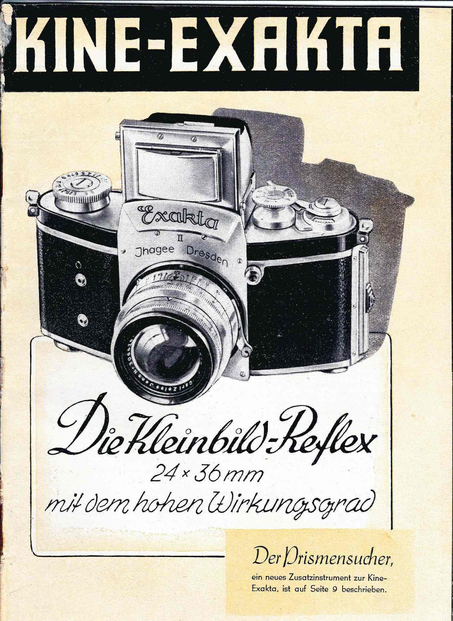 Рекламный проспект фотоаппарата «Кине-Экзакта». Германия, конец 1940-х годов.
