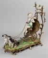 Скульптура «Амур в колеснице, запряженной ездовыми собаками».<br>Франция, ХХ век.