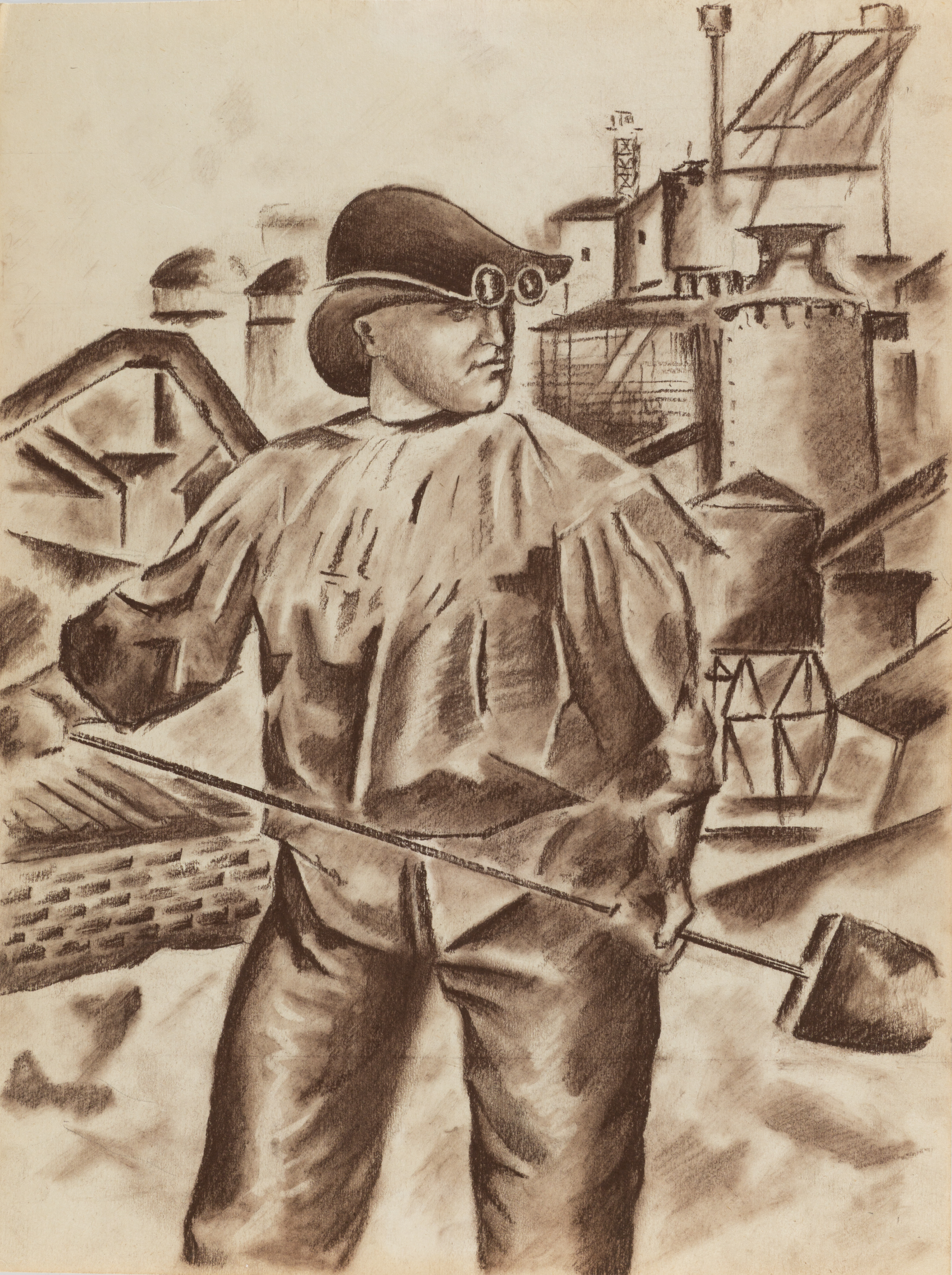 Павлов Семен Андреевич (?). Рабочий с лопатой. 1930-е.