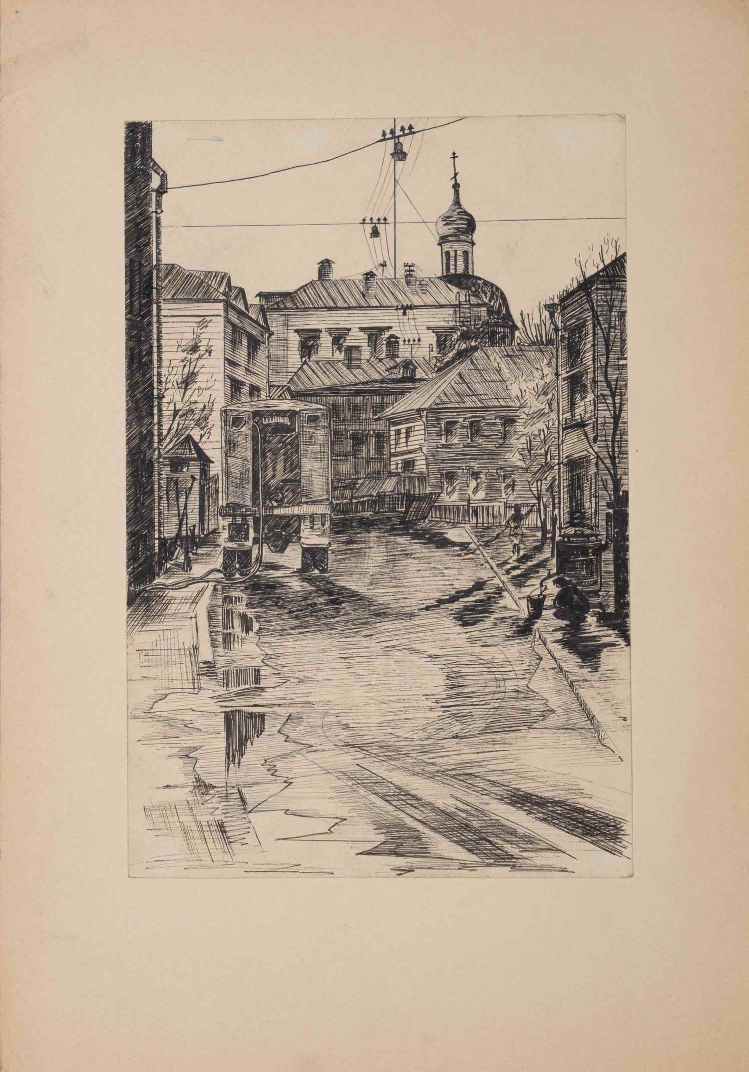 Неизвестный художник. Старомонастырский переулок. Осень. 1968.