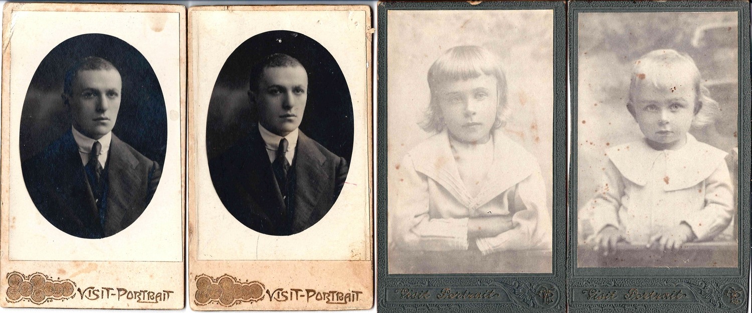 9 фотографий (формата визитки, кабинетные). 1890-е - 1920-е годы.