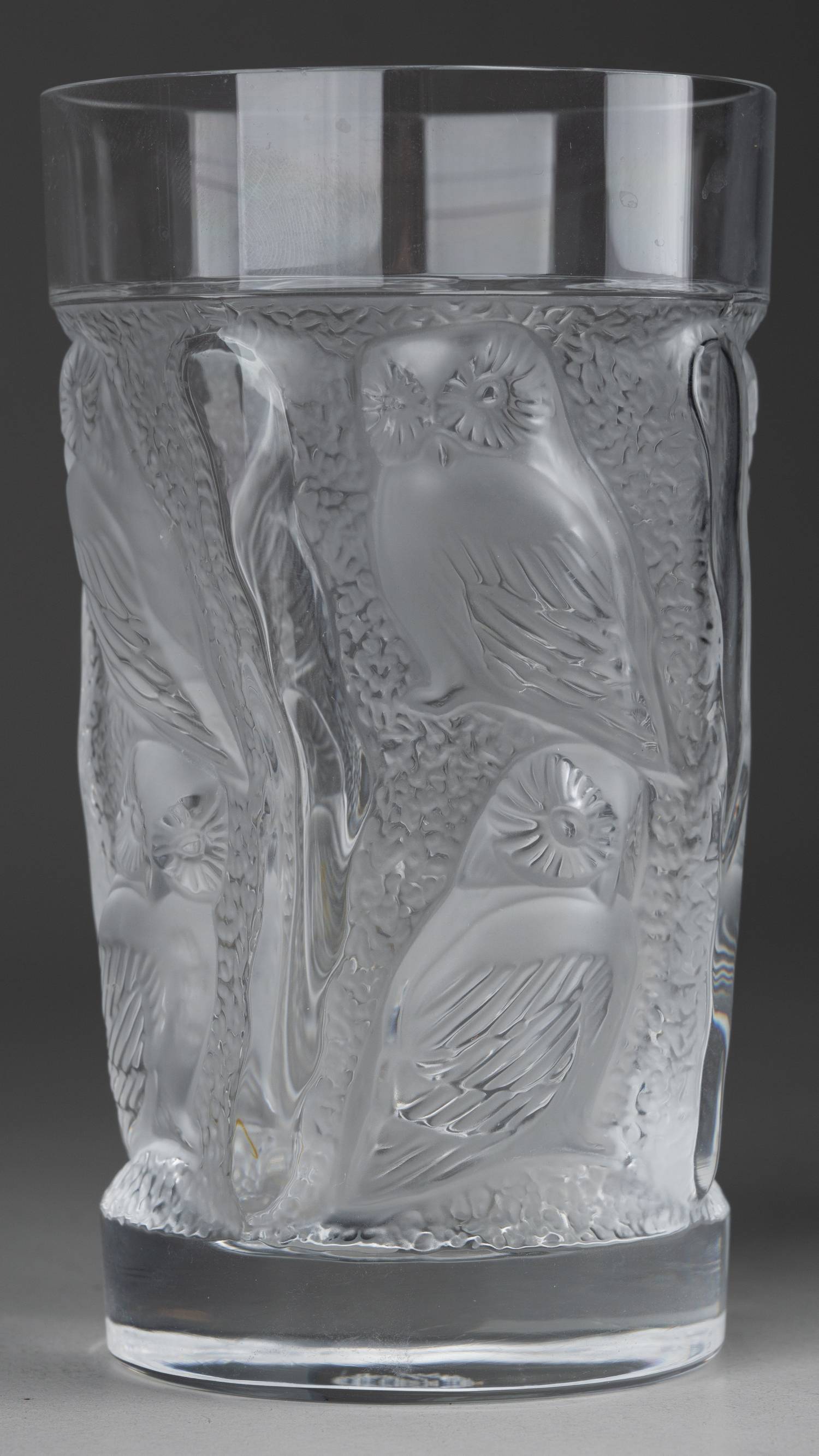 Парные стаканы с изображением сов.<br>Франция, фирма Lalique, 1990-е годы.