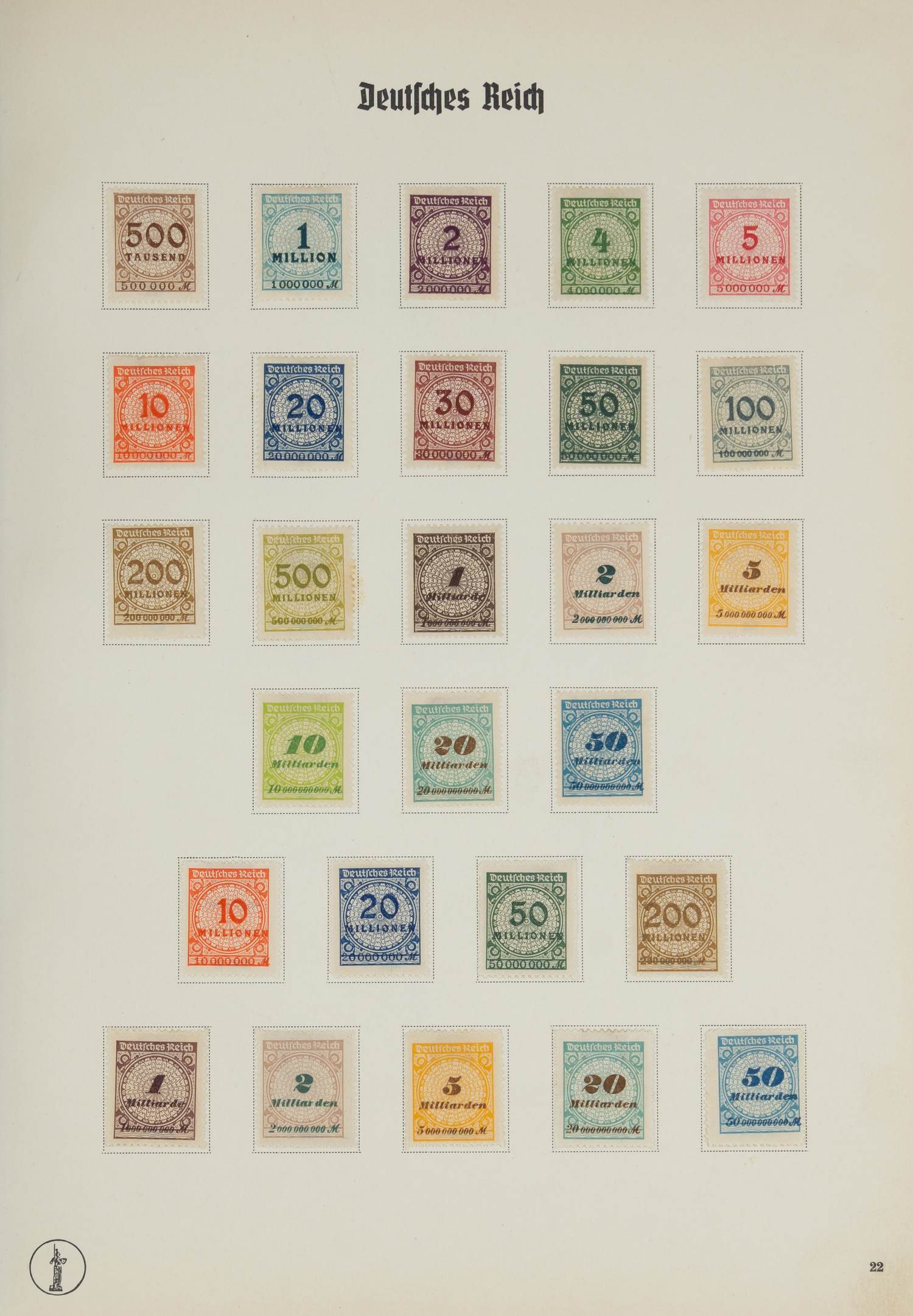 Германия. Более 800 марок и 6 блоков в специальном альбоме. 1870-е - 1940-е годы.
