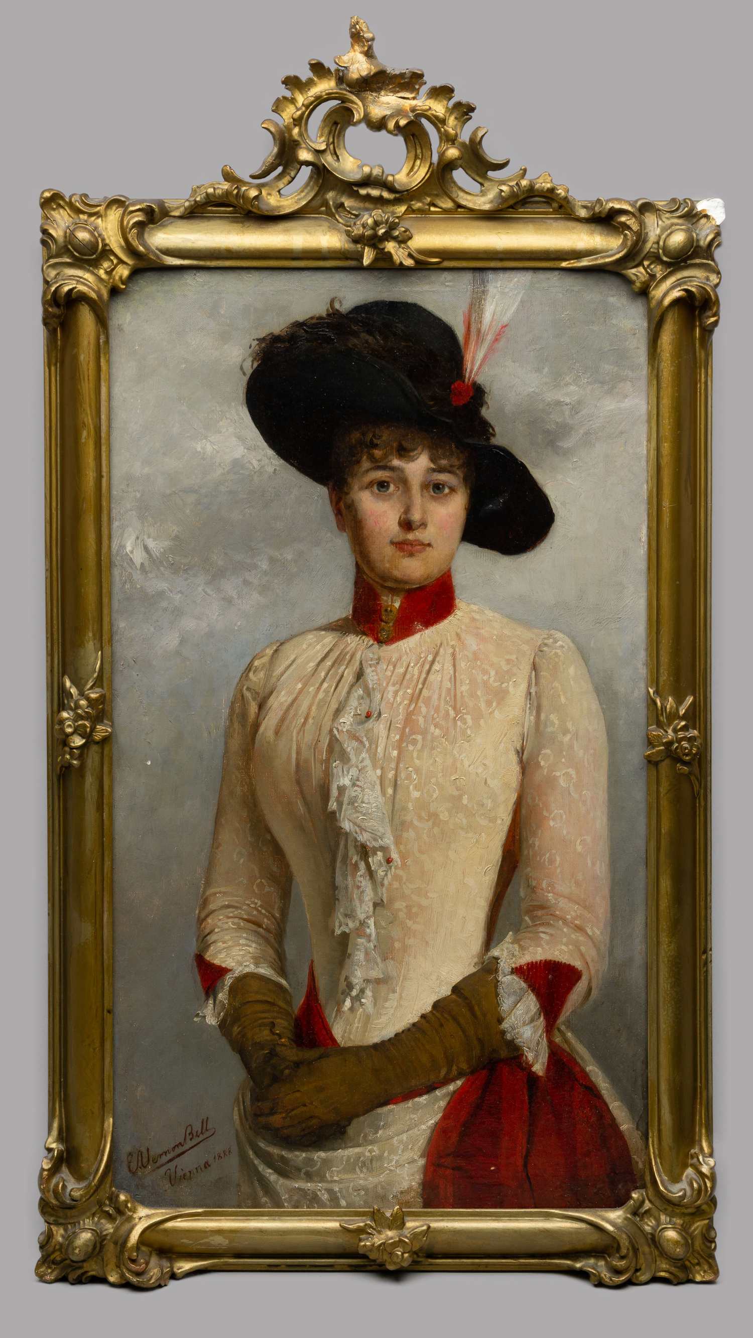 Билл Вернон (Bill Wernon). Девушка в шляпке. Австрия, Вена, 1888.